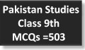 Pakistan Studies Class 9th MCQs=503-image